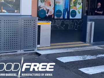 FloodFree Retractable Flood Barrier Protects Shopping Centre